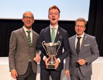 Best Sommelier of the Nordics 2026 voittajakolmikko Toke Fiedler Terkildsen, Dmitrii Frolov ja Manuel Schembri.
